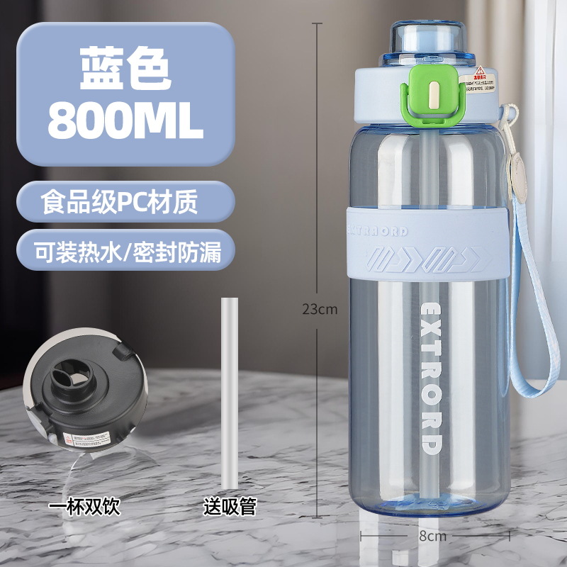 summer new sports cup large capacity high temperature resistant student outdoor portable plastic cup good-looking fitness kettle details Picture