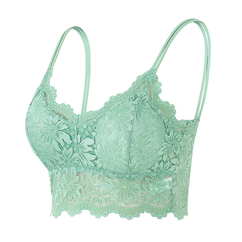 cross-border foreign trade bra top women's anti-exposure lace beautiful back spaghetti straps chest wrap underwear women's tube top vest thin Item Picture