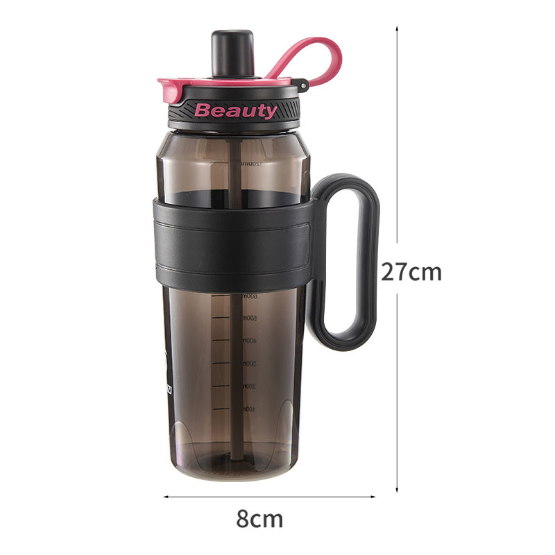 large capacity plastic water cup for boys and girls summer workout high temperature resistant drop resistant sports kettle portable portable cup with straw full figure