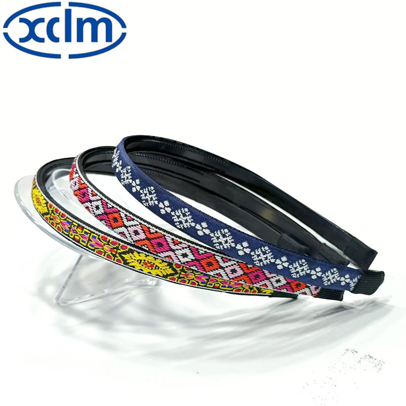 Retro hair clips, wide-brimmed hair bands, embroidered ethnic floral hair clips, facial wash headbands, new hair accessories, high head accessories, exquisite Specification image