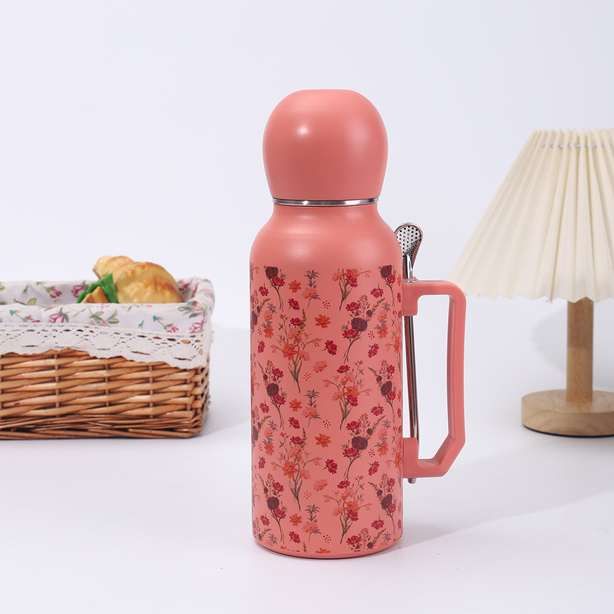 cross-border 304 stainless steel football cup large capacity outdoor portable sports kettle with straw spoon thermos cup full figure