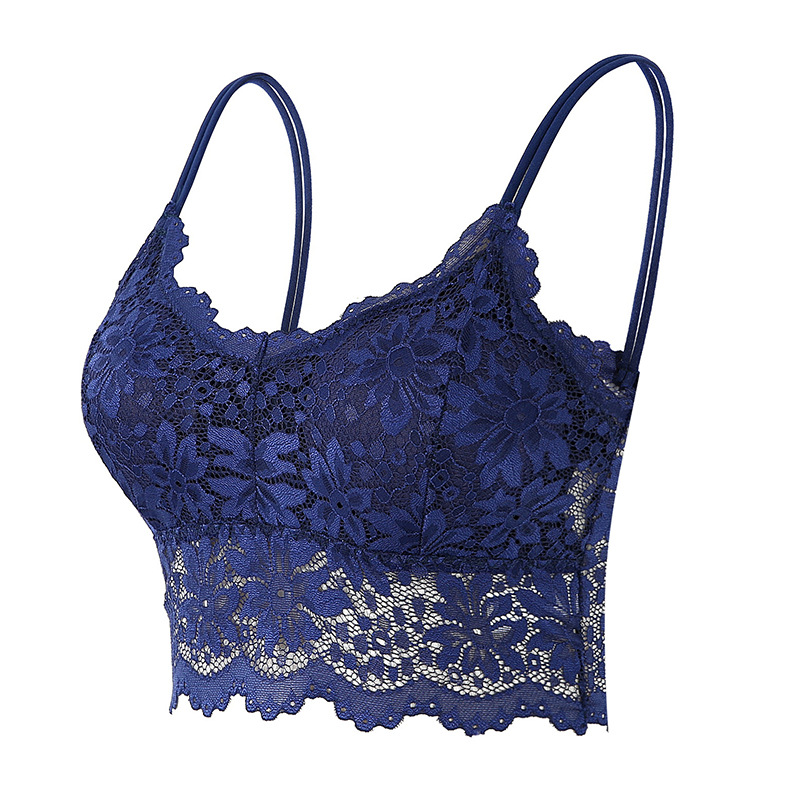 cross-border foreign trade bra top women's anti-exposure lace beautiful back spaghetti straps chest wrap underwear women's tube top vest thin details Picture