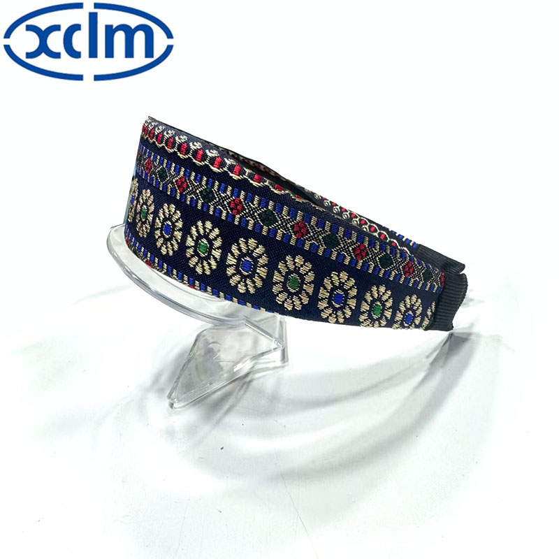 Retro hair clips, wide-edge hair bands, embroidered ethnic floral hair clips, facial wash headbands, new hair accessories, wider and more exquisite Item Picture