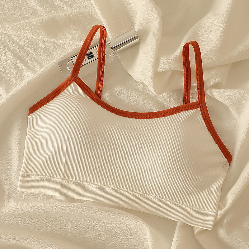 teenage girl puberty underwear female student junior high school student vest without steel ring high school student wrapped chest anti-sag bra thin Item Picture