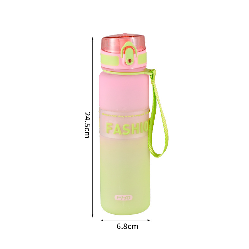 wholesale summer portable sports bottle good-looking tumbler large capacity boys and girls gradient color frosted kettle Item Picture