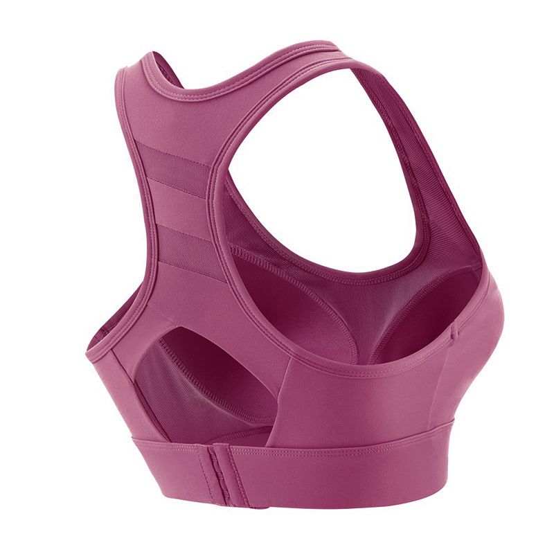 integrated chest pad fixed cup high strength shockproof push up sports bra women's thin beauty back exercise bra autumn full figure