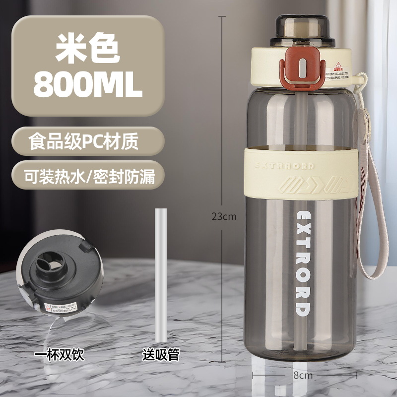 summer new sports cup large capacity high temperature resistant student outdoor portable plastic cup good-looking fitness kettle Item Picture