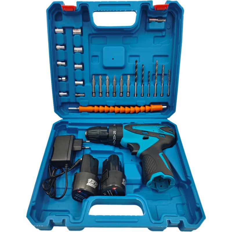 手电钻跨境热销家用多功能电钻充电钻电动螺丝刀电钻电动工具白底实物图