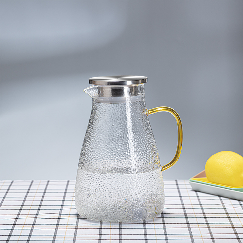 thick and high temperature resistant glass hammer pattern water pitcher heat-resistant explosion-proof cold kettle juice jug multi-purpose kettle set household Application Scenario