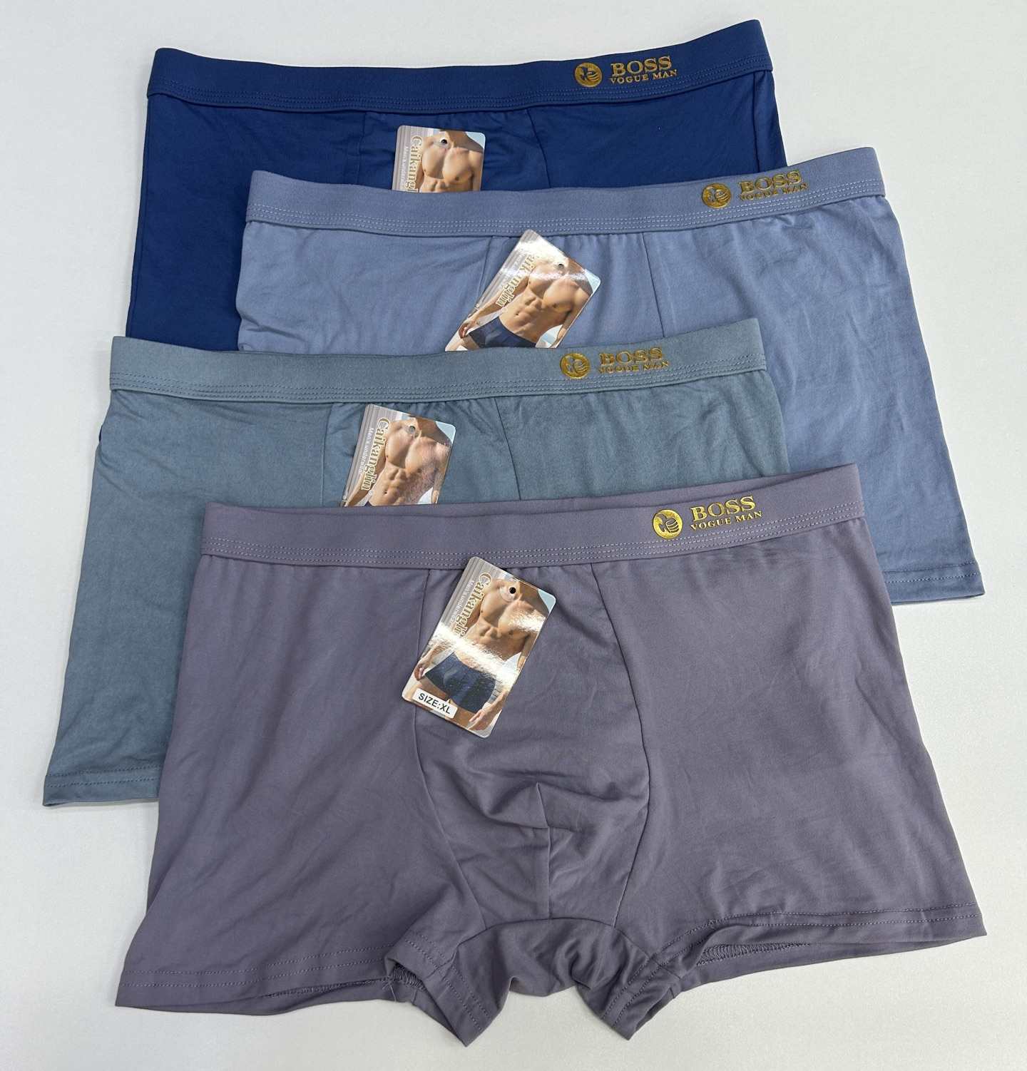 Men's simple and casual milk silk underwear for export to the Middle East, South America and Africa, flat-leg pants, comfortable and breathable, skin-friendly and soft on the upper body, men's epoxy resin underwear full figure