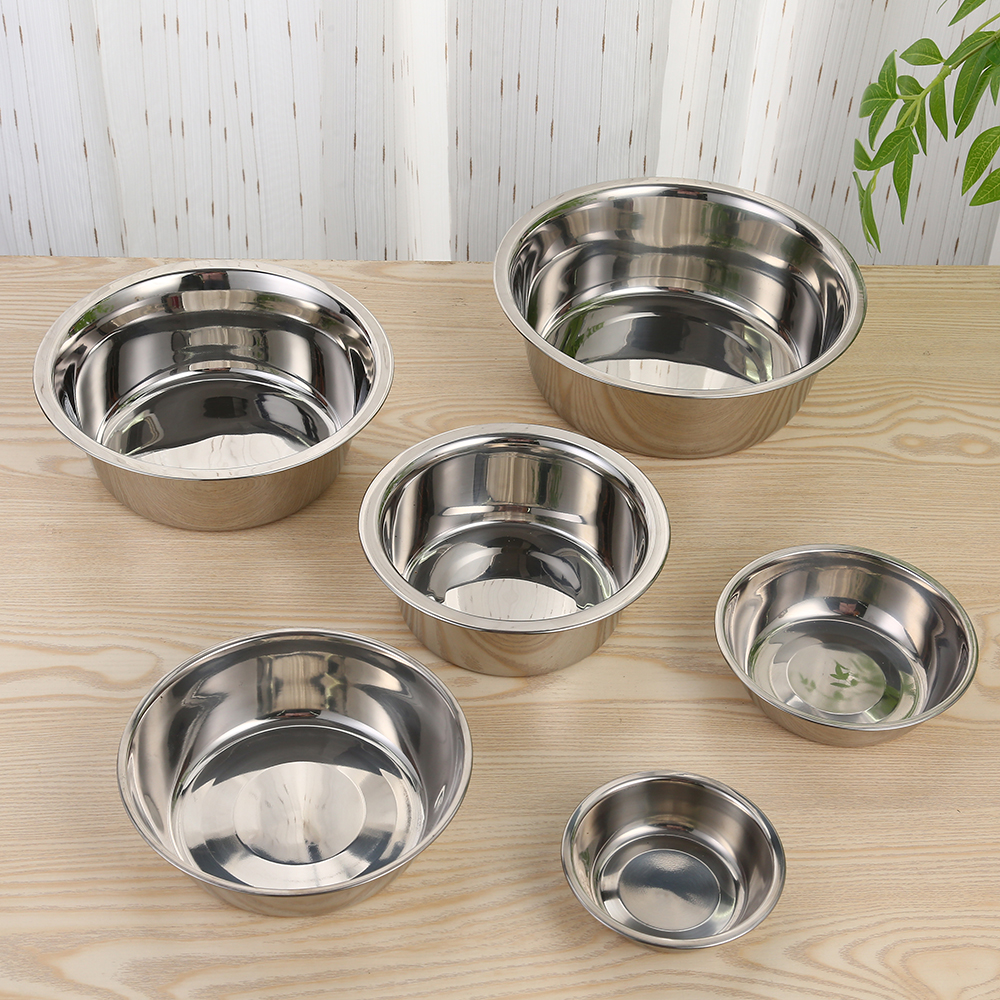 Pet stainless steel inner bowl, multi-functional dining plate and drinking bowl for cats and dogs, large-capacity durable pet food utensils, pet supplies, cat bowls and dog bowls