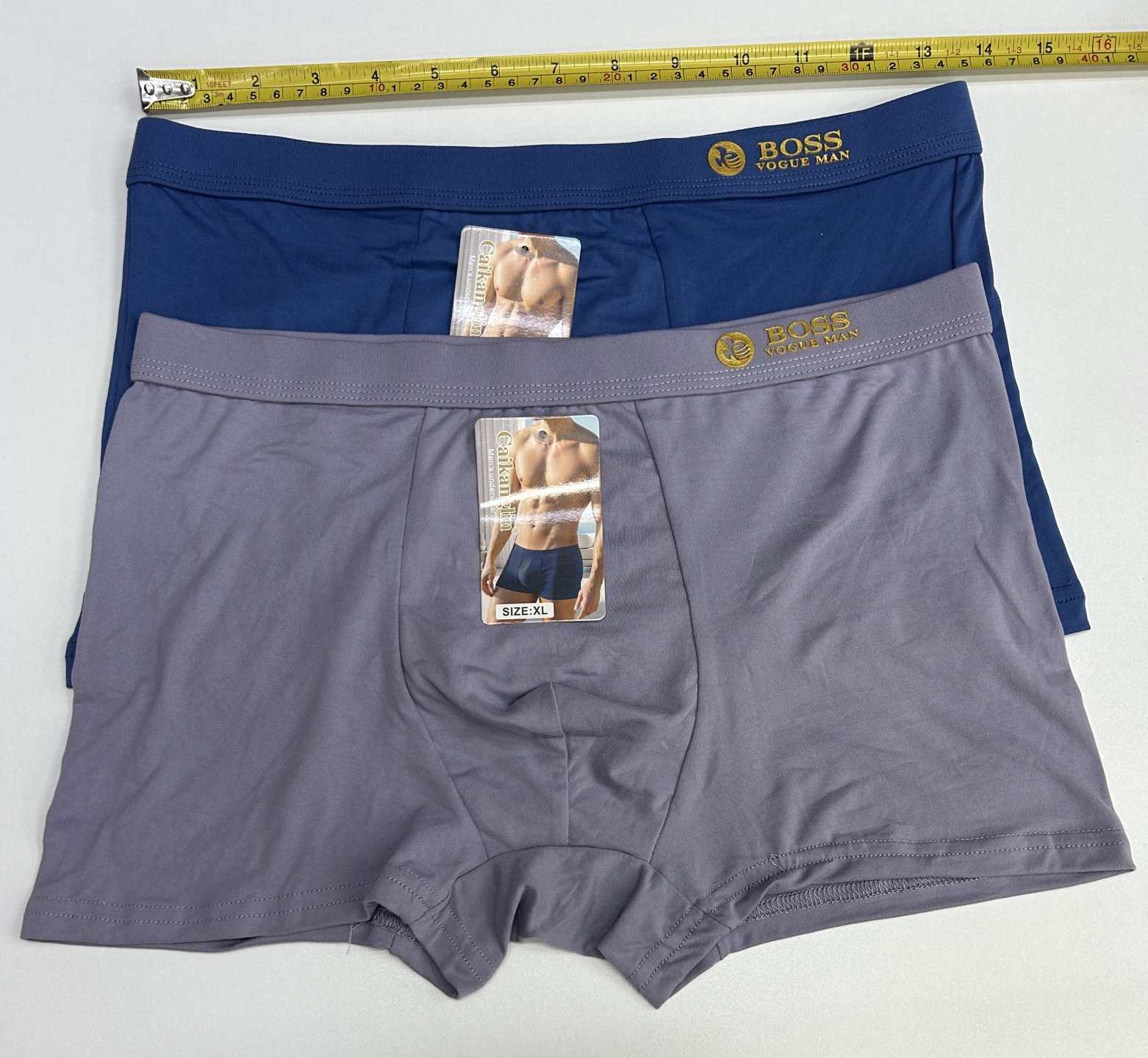 Men's simple and casual milk silk underwear for export to the Middle East, South America and Africa, flat-leg pants, comfortable and breathable, skin-friendly and soft on the upper body, men's epoxy resin underwear Specification drawing