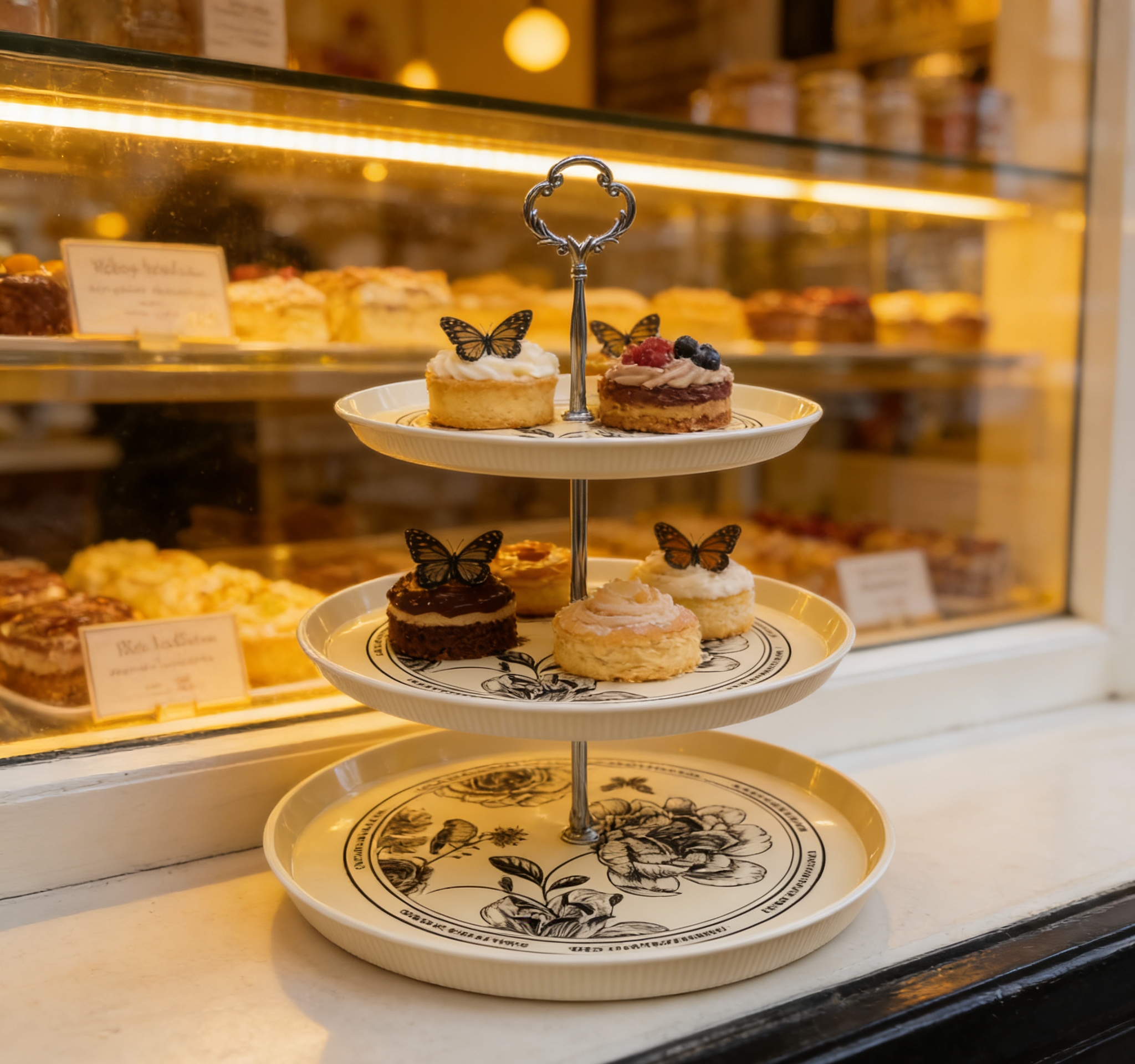 French retro three-layer fruit platter, living room coffee table, snack storage tray Item Picture