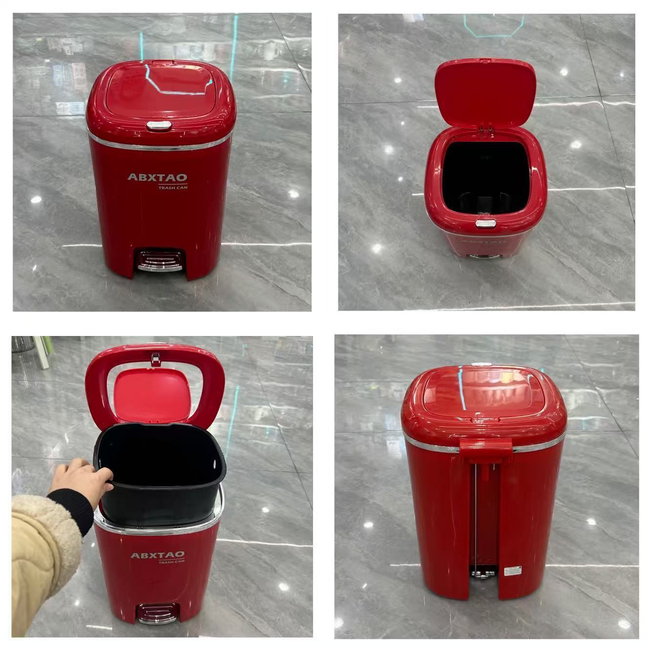 Large-sized thickened inner bucket trash cans for home, office, living room, kitchen, study, bathroom, and can be pressed and stepped on. Wholesale Application Scenario
