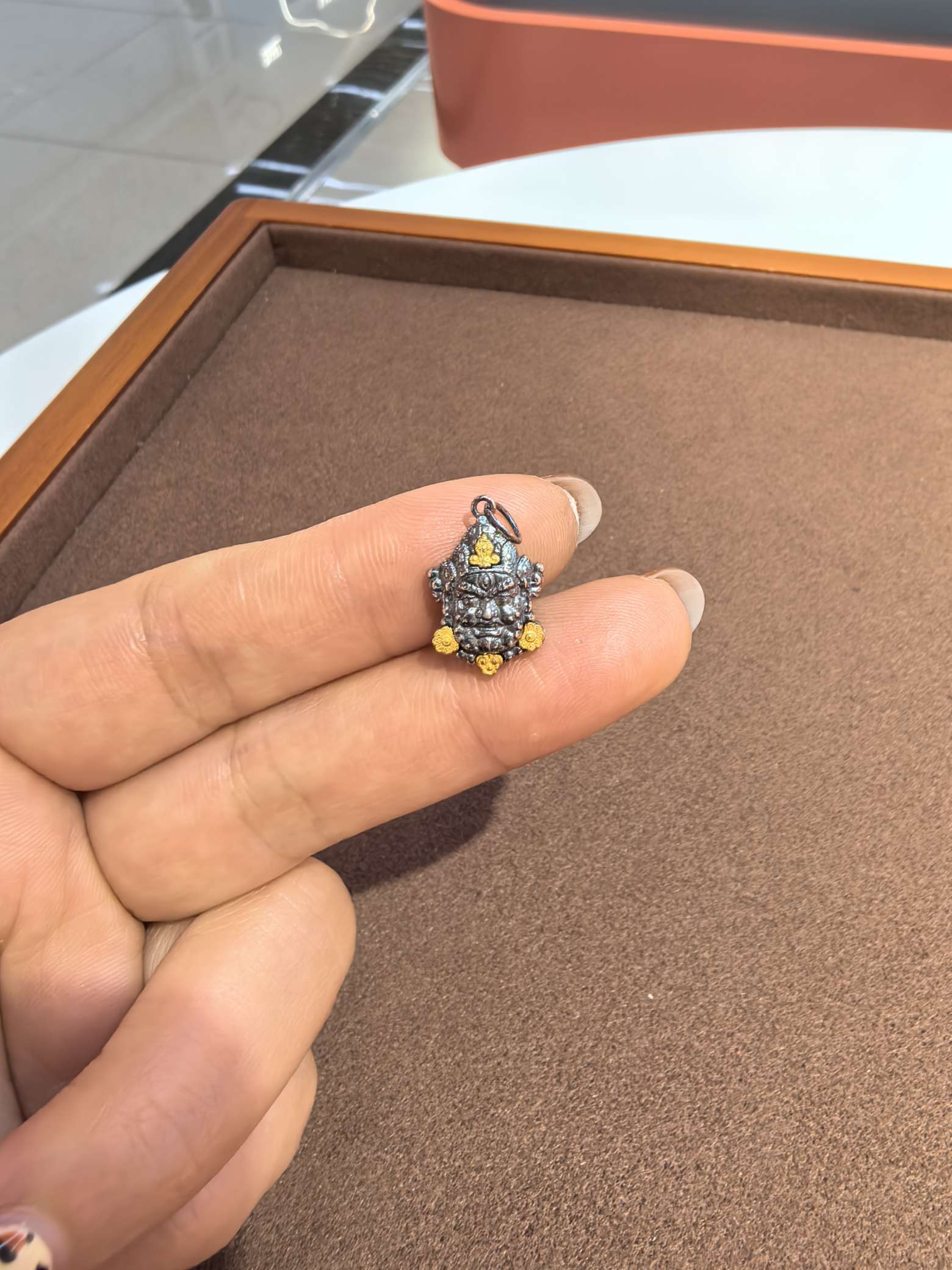 s925 老银黄财神降魔杵提留 p1334 产品图