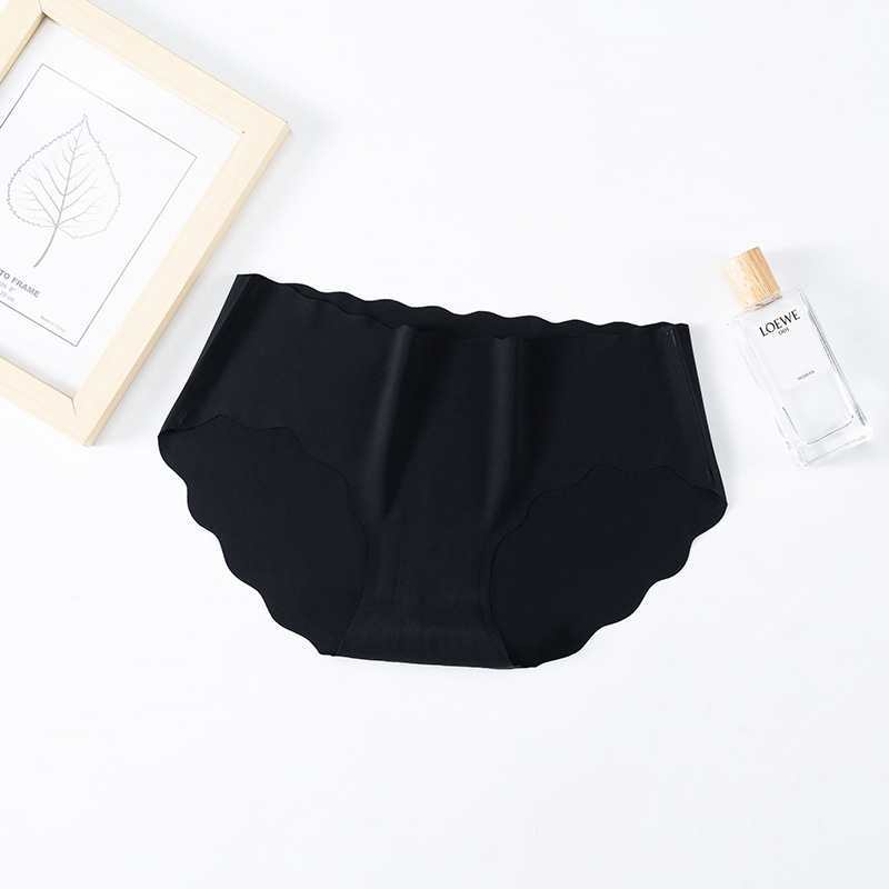 European and American women's underwear export, ice silk seamless girls' underwear, solid color breathable one-piece women's triangle pants, bottom and waistband women's three-family pants Specification drawing