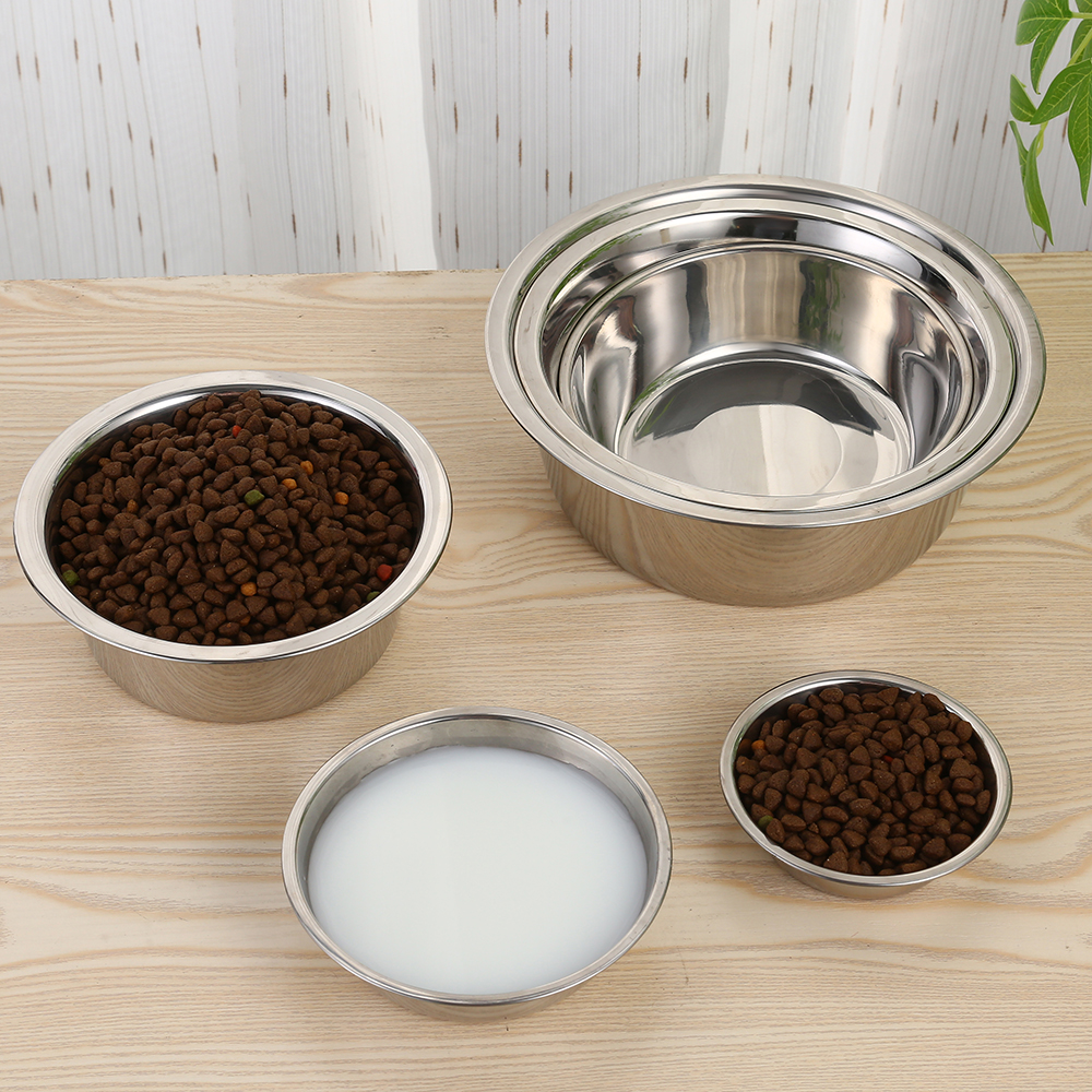 Pet stainless steel inner bowl, multi-functional dining plate and drinking bowl for cats and dogs, large-capacity durable pet food utensils, pet supplies, cat bowls and dog bowls Specification image