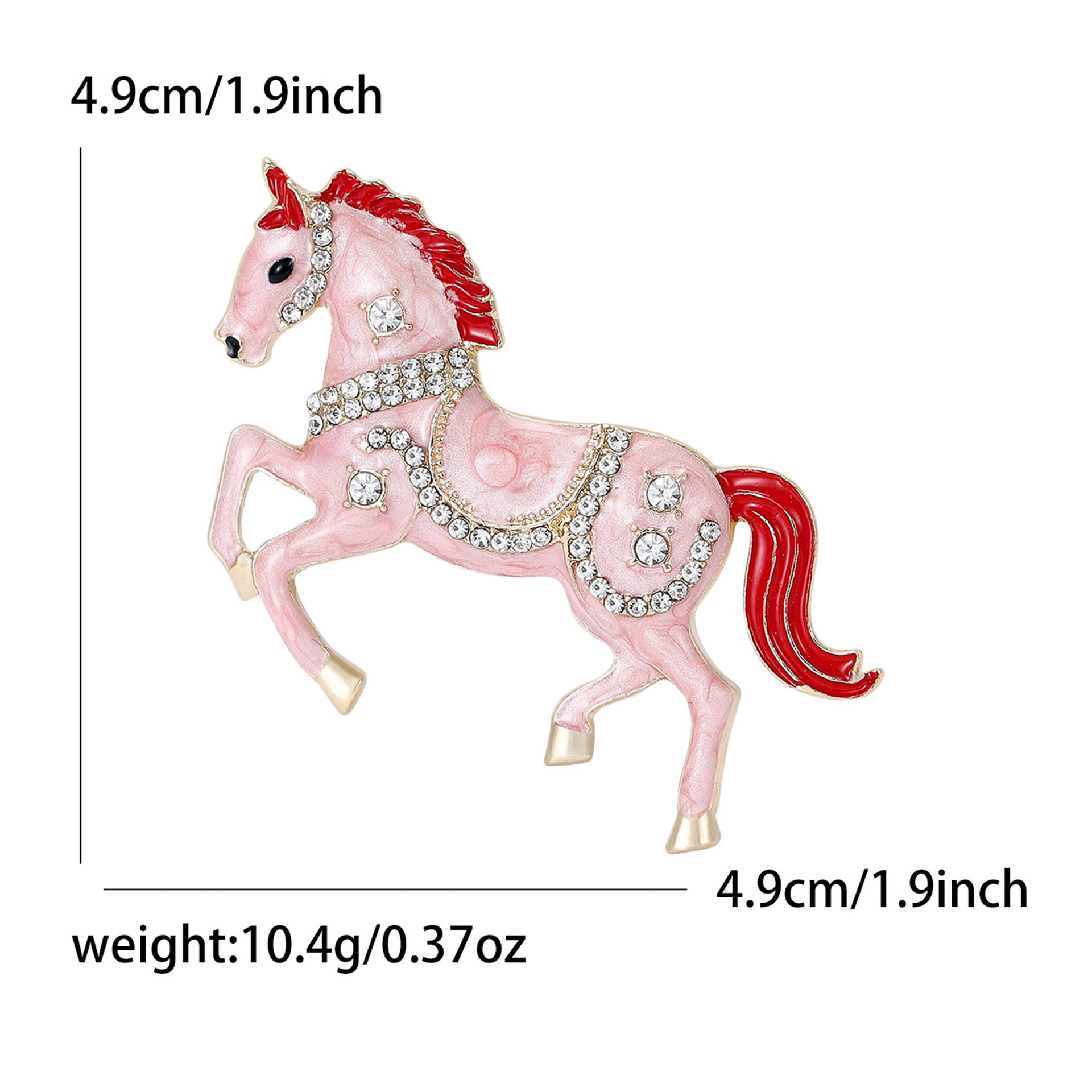 Cute and fresh enamel rhinestone horse brooch, men's and women's suits, overcoats, corsage accessories, brooches, versatile wholesale details Picture