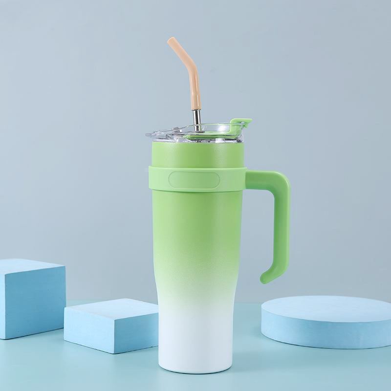 New giant stainless steel car cup, 40oz large-capacity handle ice cup, straw insulated water cup Specification image