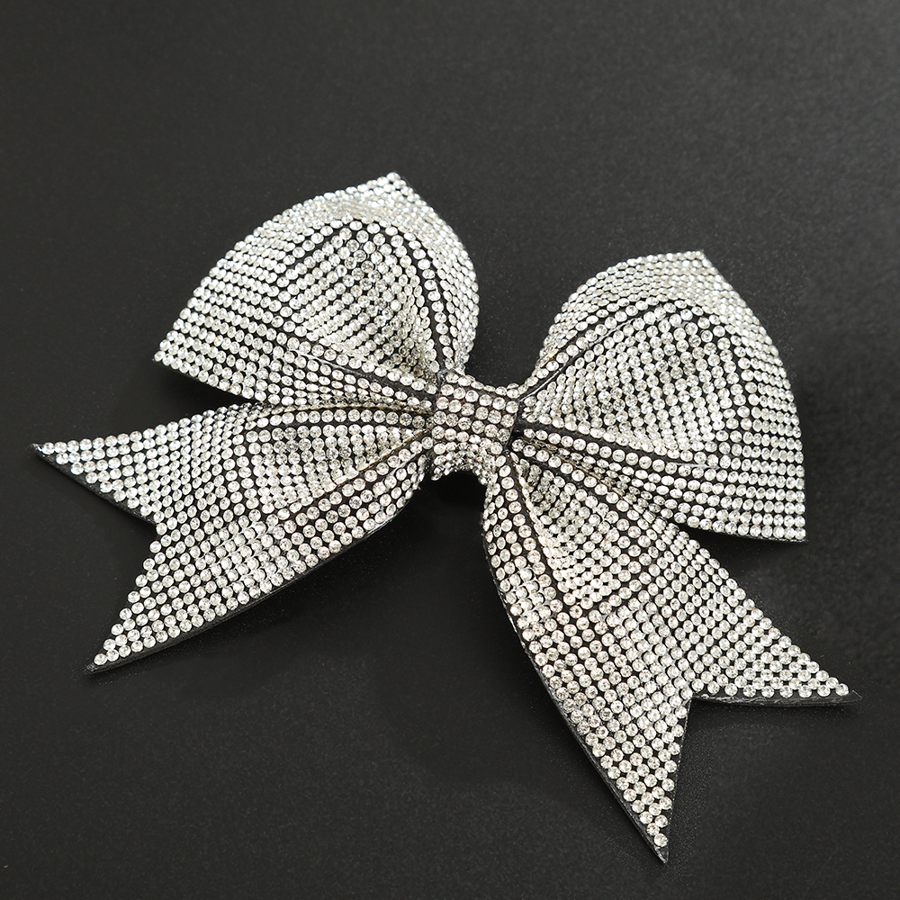 超闪吸睛满钻大蝴蝶结装饰时尚夸张发饰配件手工DIY水钻蝴蝶结白底实物图