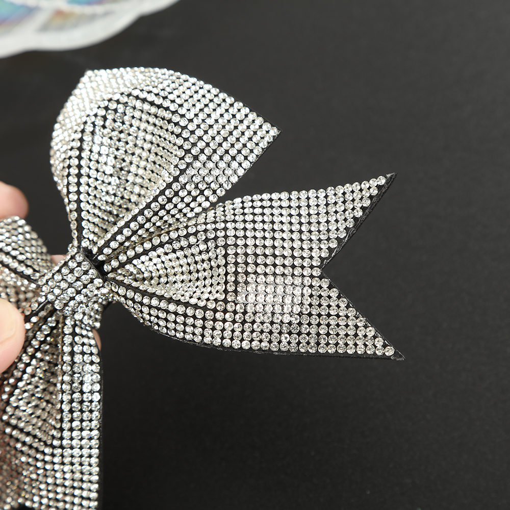 超闪吸睛满钻大蝴蝶结装饰时尚夸张发饰配件手工DIY水钻蝴蝶结细节图