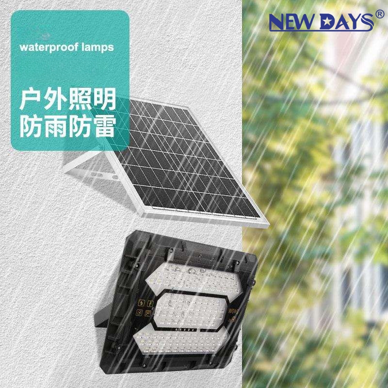 NEWDAYS brand cross-border new LED lens series solar floodlights, floodlights, IP67 waterproof, home garden lighting, emergency lights, high-brightness street lights Specification image