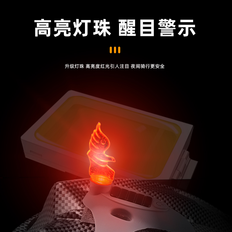 LY-0820 USB recargable solar luz del casco luz del avión luz trasera de bicicleta bicicleta de montaña luz trasera equipo de ciclismo luz de advertencia de seguridad details Picture