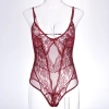 European and American style lace sexy open-crotch jumpsuit, fun pajamas, French halter top, cut-out mesh fabric patchwork backless underwear Item Picture