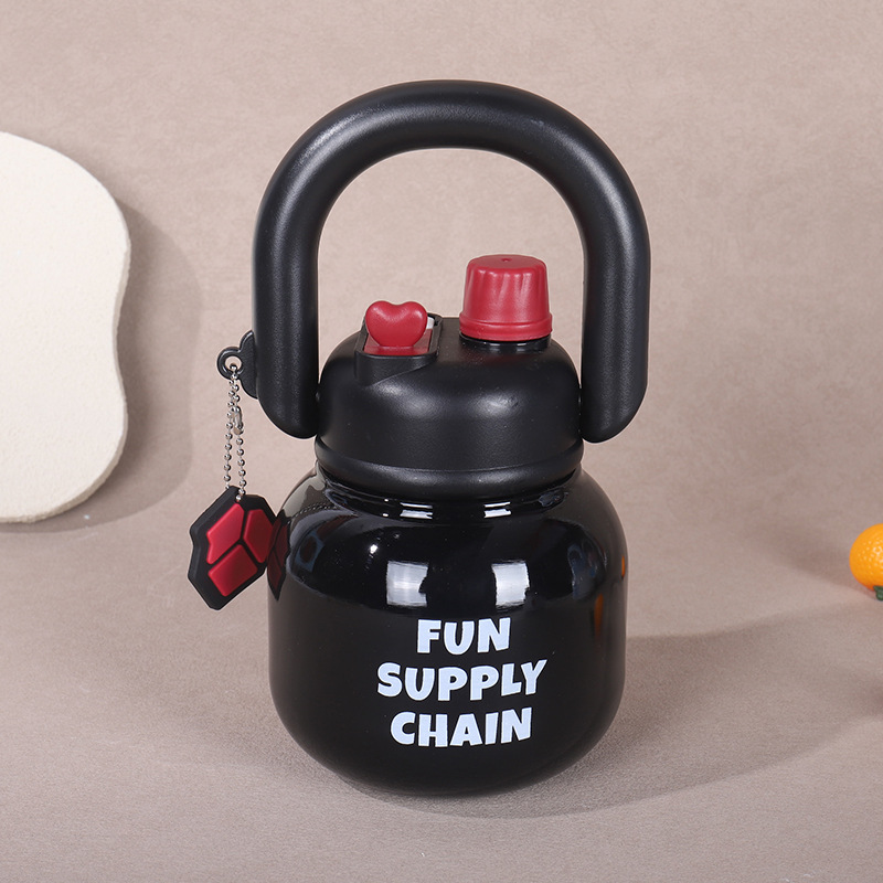 A new type of stainless steel insulated cup with a handle and straw, a portable large-bellied cup for women with a high appearance level pic 7