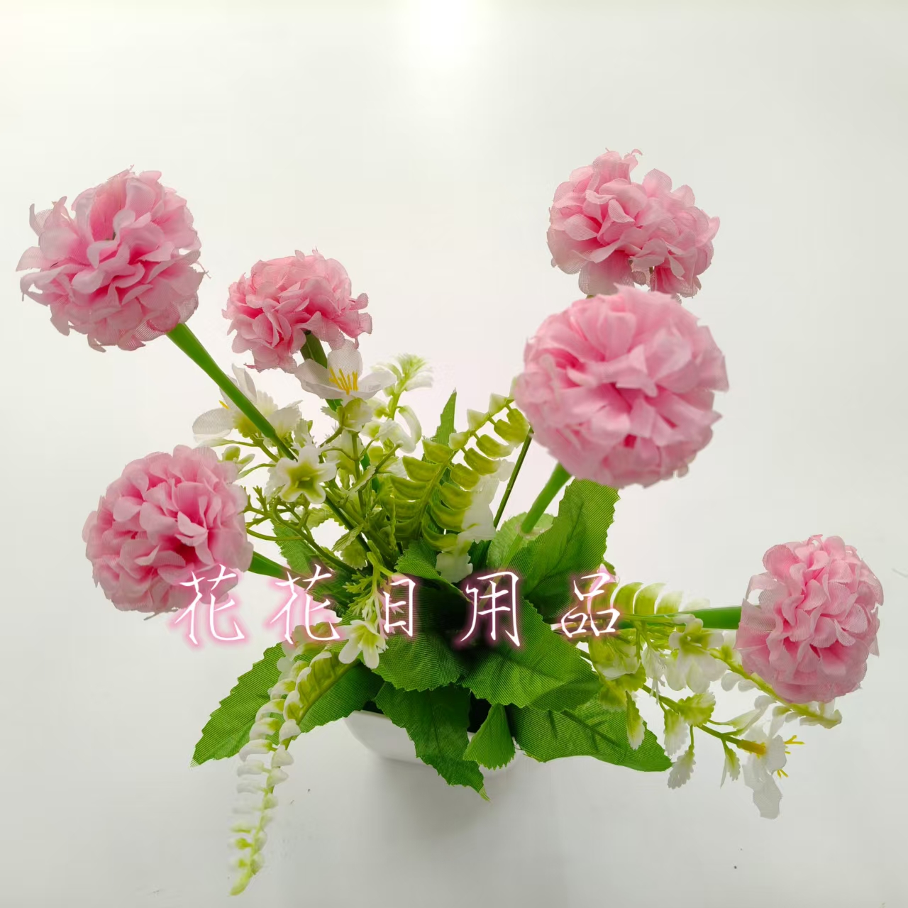 2025菊花花环/花篮/圣诞大号蝴蝶结/带音乐水晶球/礼品包装篮白底实物图