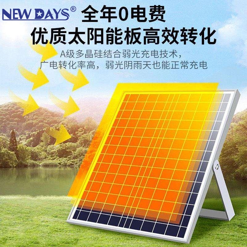 NEWDAYS brand cross-border new LED lens series solar floodlights, floodlights, IP67 waterproof, home garden lighting, emergency lights, high-brightness street lights Application Scenario