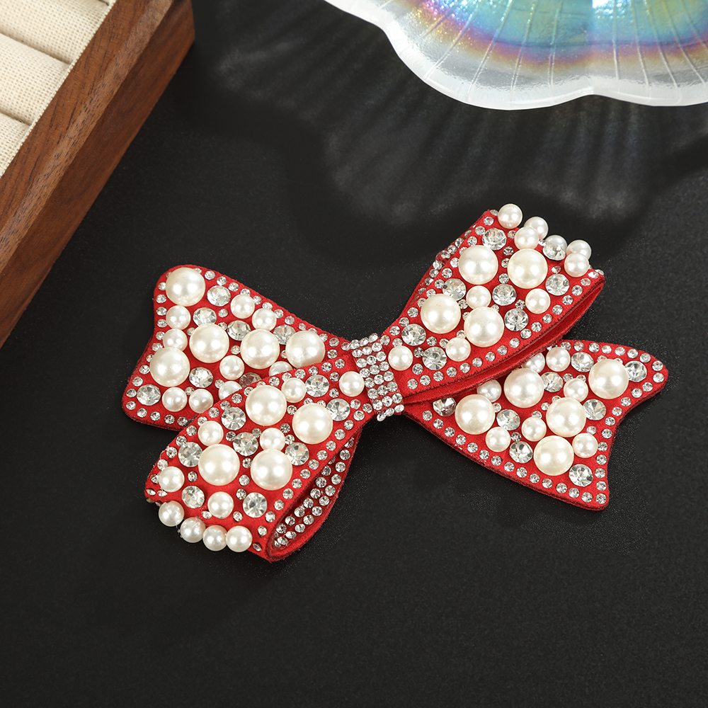 韩系时尚高级感珍珠水钻蝴蝶结装饰鞋包发饰手工DIY饰品配件批发