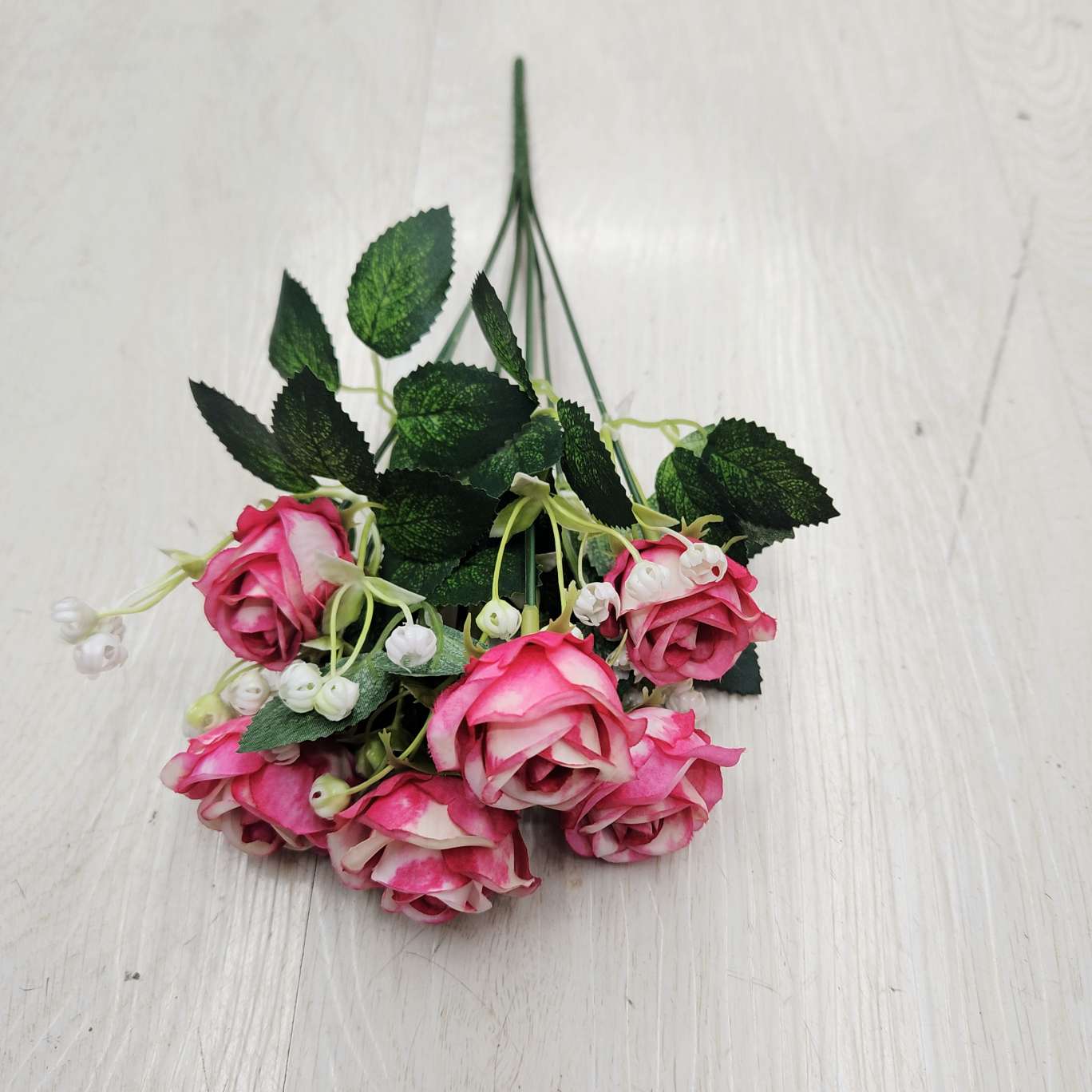 6 cabezas pequeñas rosas oficina simulación de cultura rosas de jardín antorcha grande guía de noche juego de flores simulación accesorios para el cabello DIY crochet simulación flor de rosa Item Picture