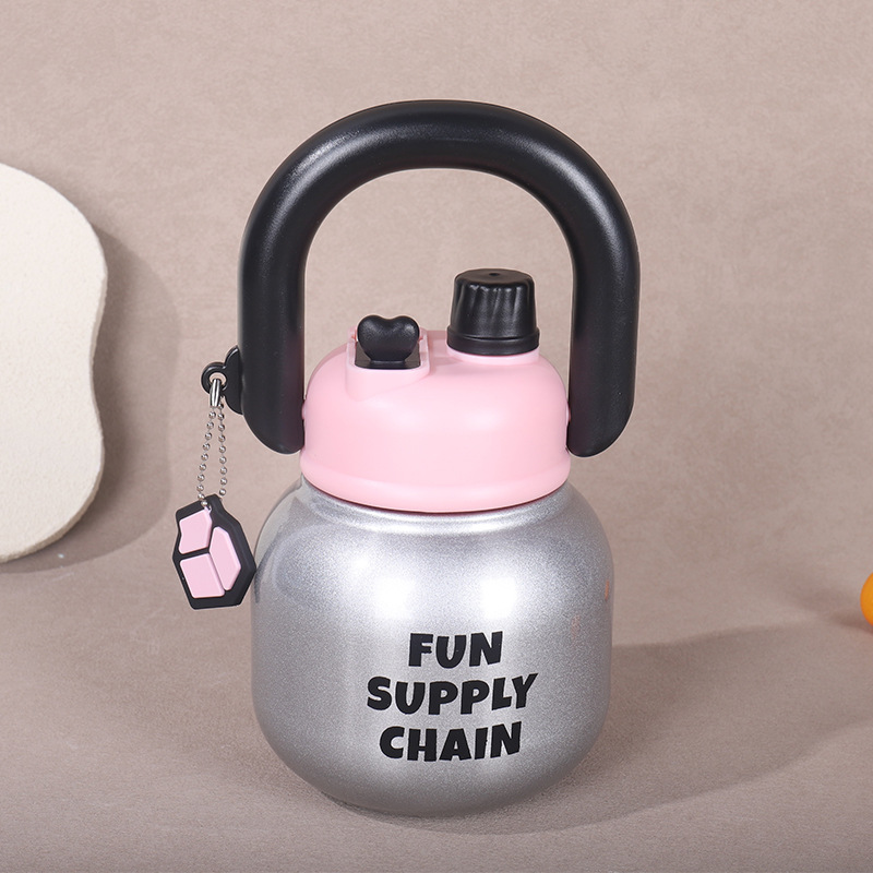 A new type of stainless steel insulated cup with a handle and straw, a portable large-bellied cup for women with a high appearance level pic 10