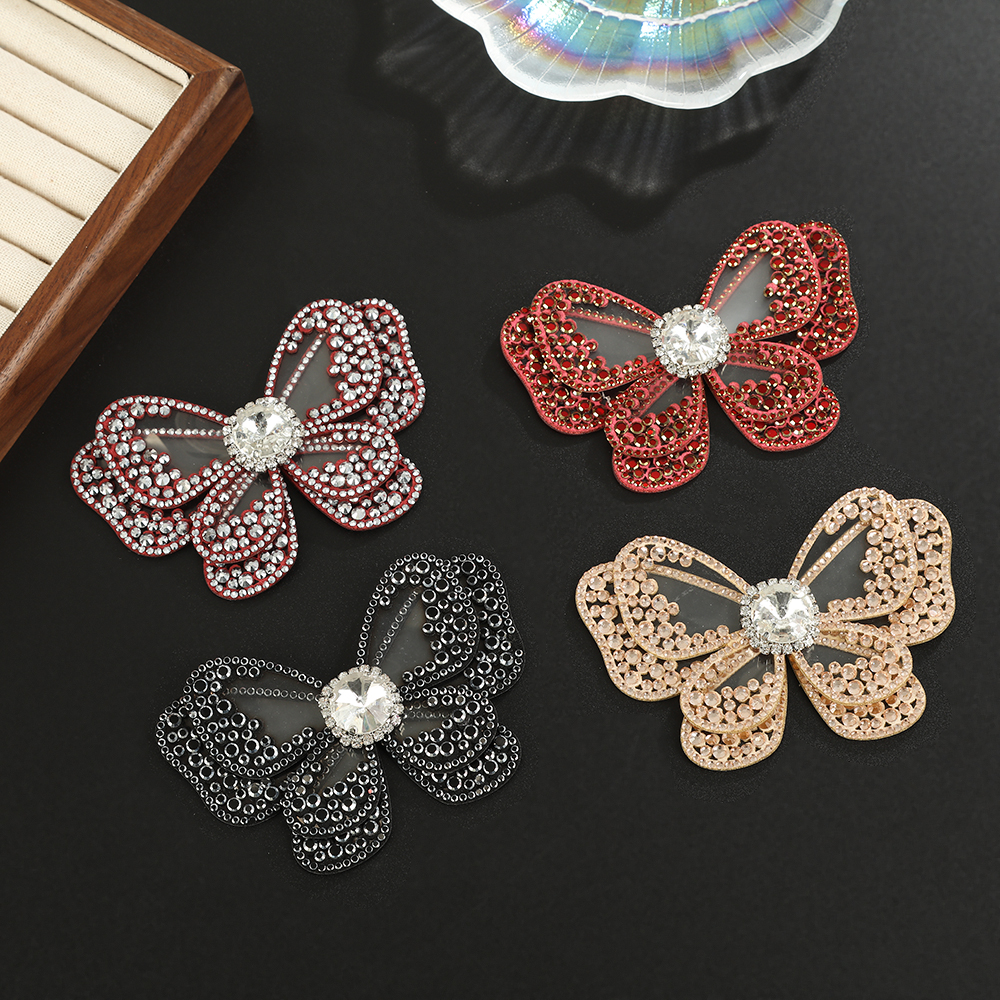 时尚高级感多层水钻蝴蝶轻奢INS风烫钻装饰配件鞋包发饰DIY配件