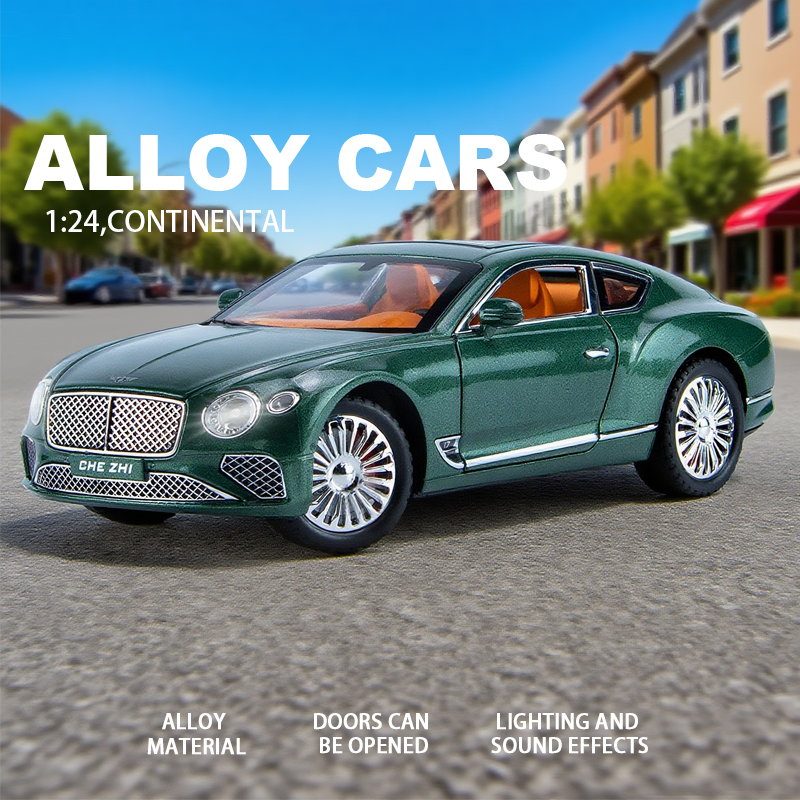 1:24宾利欧陆仿真合金汽车模型声光回力车男孩玩具汽车精品摆件