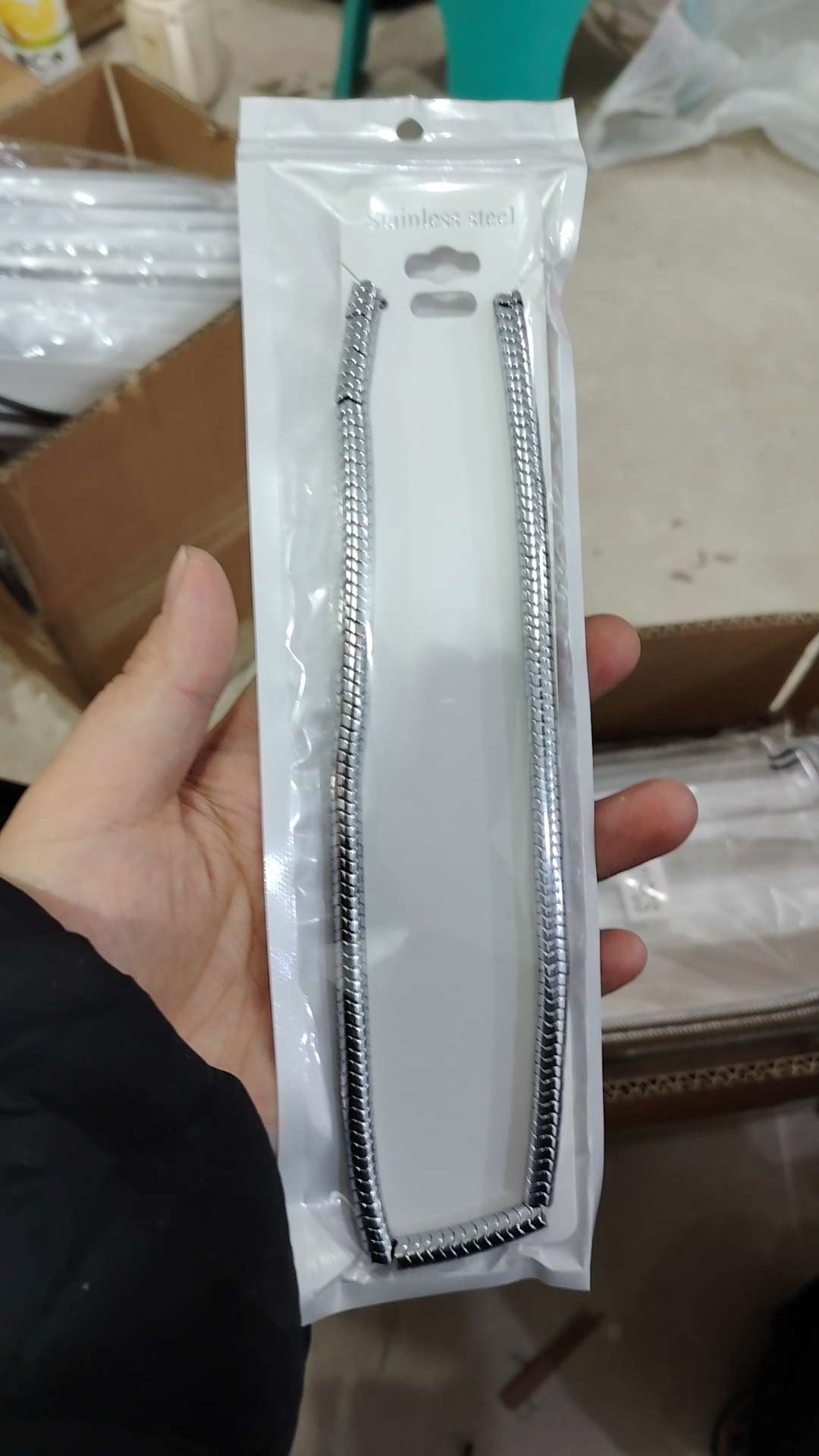 黑胆石项链手链手链白底实物图