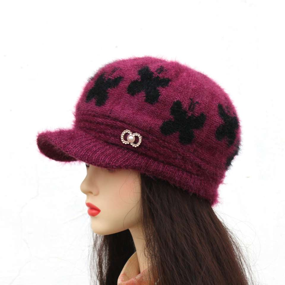 Mujer otoño invierno calor y protección contra el frío plus peluche gorro de punto gorro mamá gorro de lavabo gorro de copa gorro de cornisa Specification image