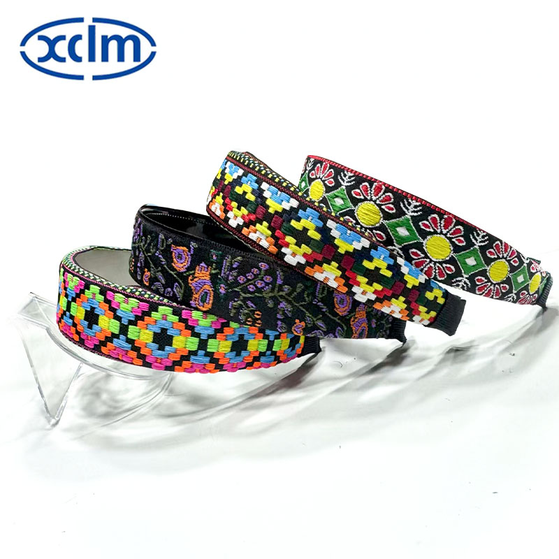 Retro hair clips, wide-brimmed hair bands, embroidered ethnic floral hair clips, facial wash headbands, new hair accessories