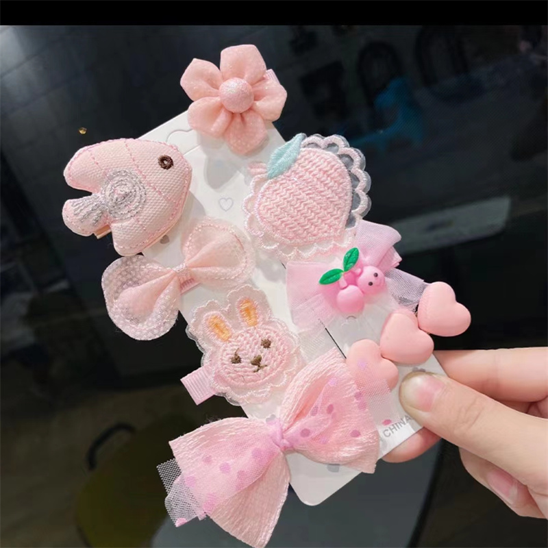 儿童发夹发卡对夹可爱发抓夹子夏季夹子公仔发夹发饰花朵小抓夹水果发夹