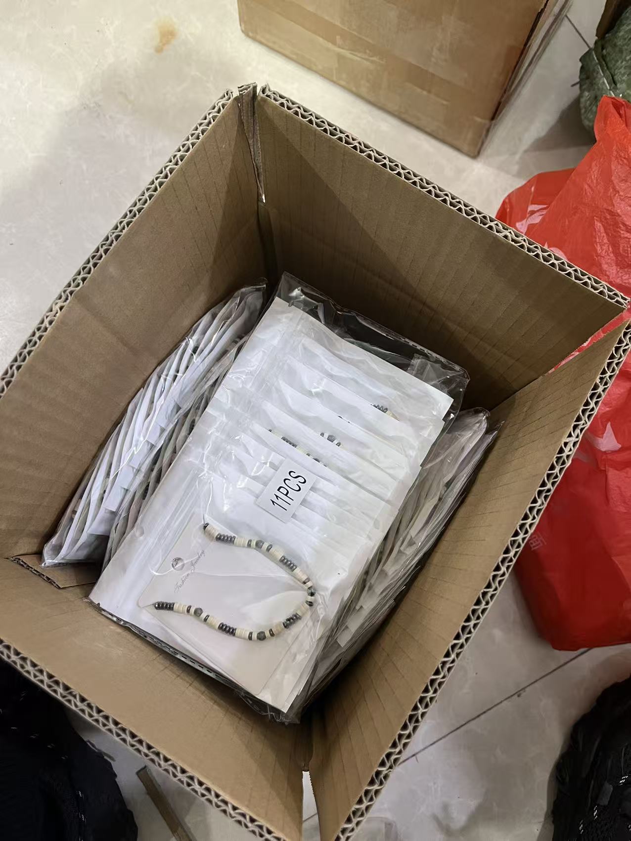 石头手链手串手链白底实物图