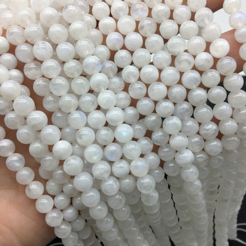 天然石散珠蓝月光石圆珠珠子DIY厂家跨境批发 Moonstone Beads