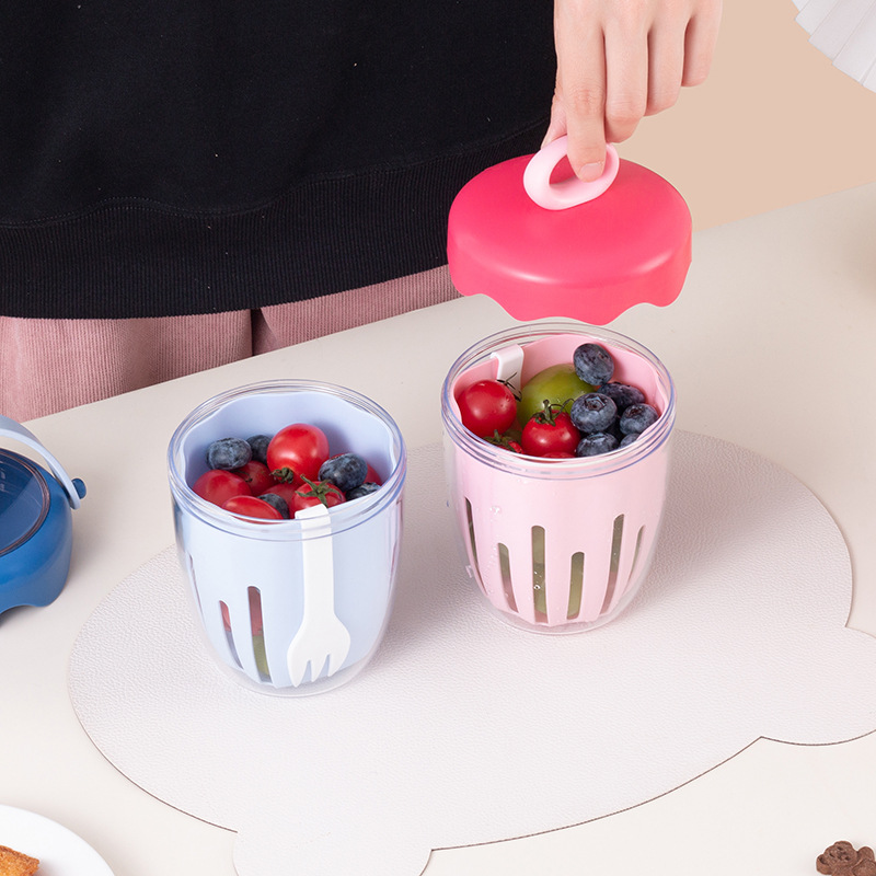 كأس فطور مختوم مزود بشوكة مختوم مع كؤوس فاكهة الإسفلت المزدوج details Picture