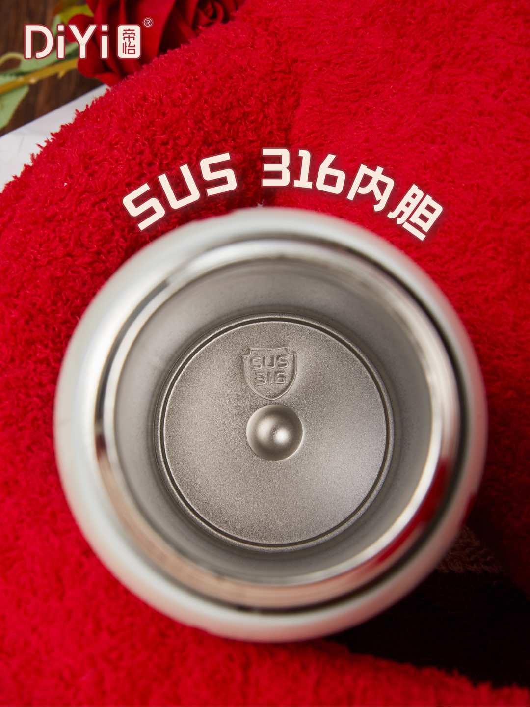 The Diyi Heart Flower Series DY-BW1373 Diyi Fashion Three-Drink Cup features a three-drink cup design, allowing you to drink freely with a 5D three-dimensional pattern upgraded to 316 stainless steel pic 8