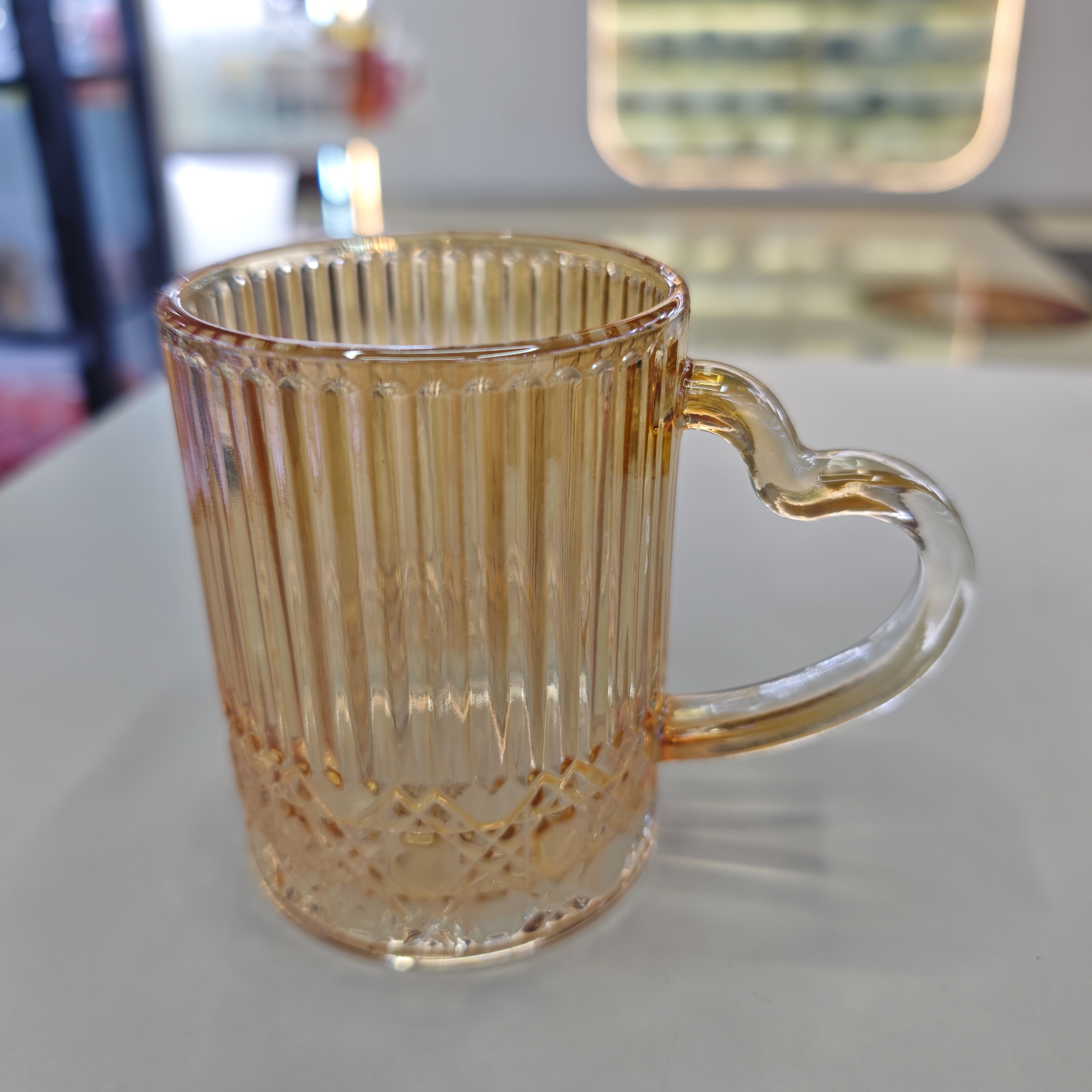  爱心把手玻璃茶杯多用途茶具杯子带把手玻璃杯ins风家用客厅喝水杯子高级感牛奶杯咖啡杯