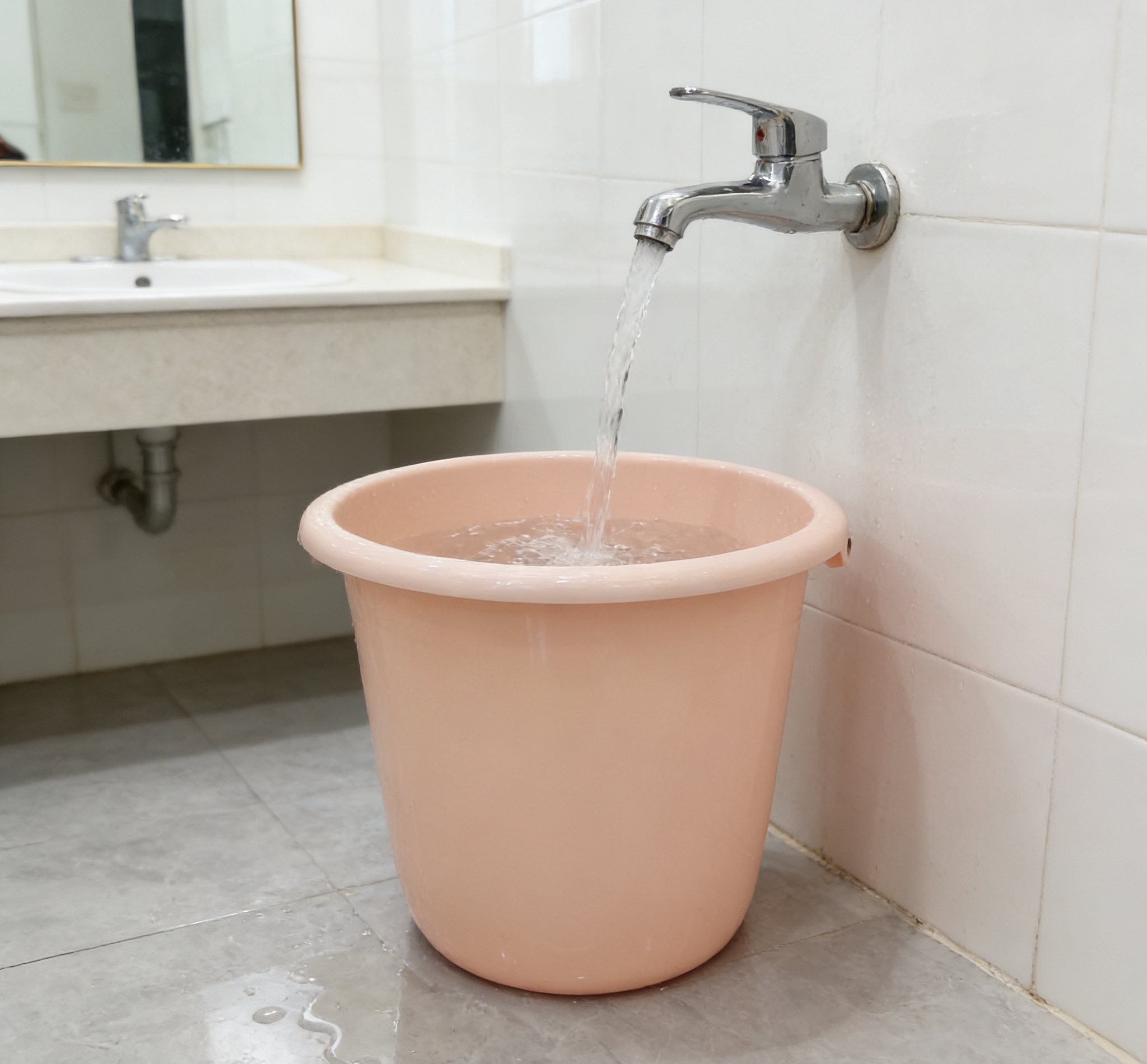 Wholesale of household plastic water buckets, thickened portable water storage buckets, student dormitory laundry buckets, large round water buckets Application Scenario