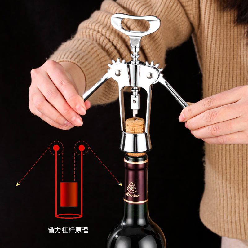 Zinc alloy water drop handle wine bottle opener, a wine bottle opening tool Specification image