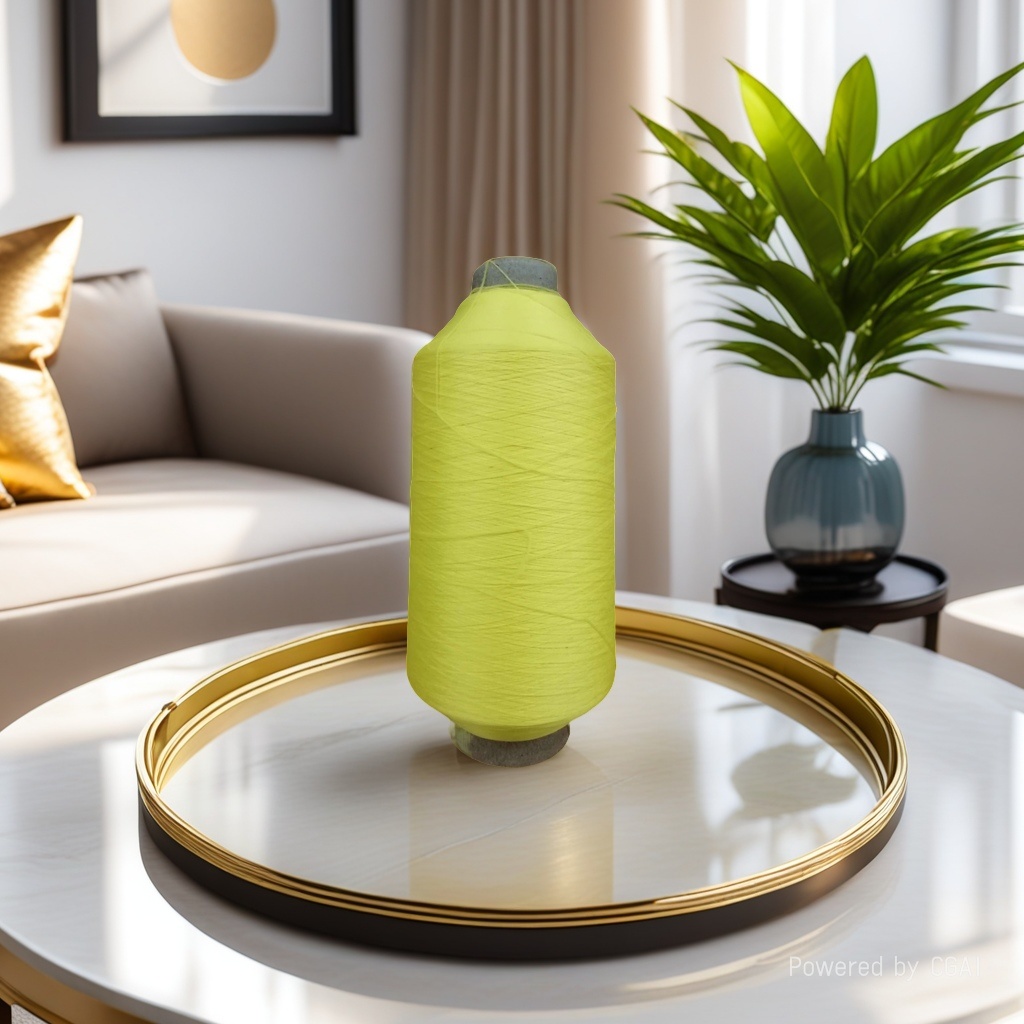 Direct sales of nylon high-elastic filament from the manufacturer. Colored nylon elastic filament in stock. Nylon high-elastic filament 40D, 70D, 200D, light yellow details Picture