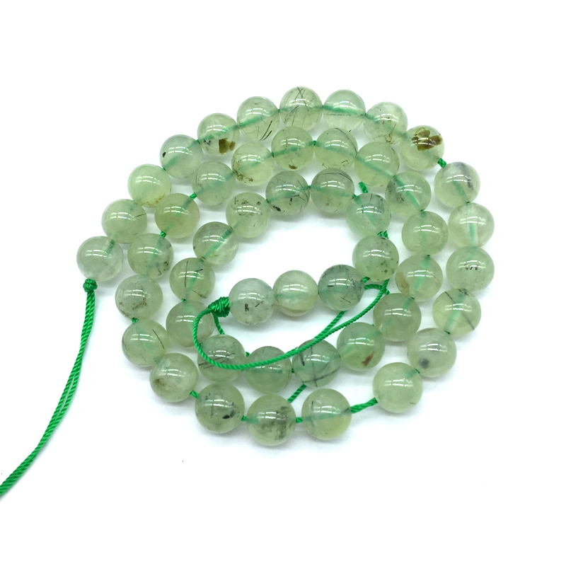 天然石散珠葡萄石圆珠珠子不加色DIY厂家跨境批发Prehnite Stone