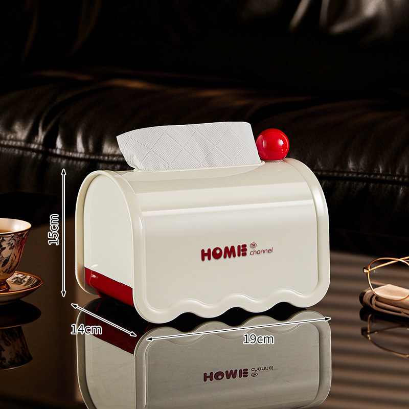 J06-7062 Tissue box, cream-style light luxury roll box, home desktop with spring tissue box Specification image